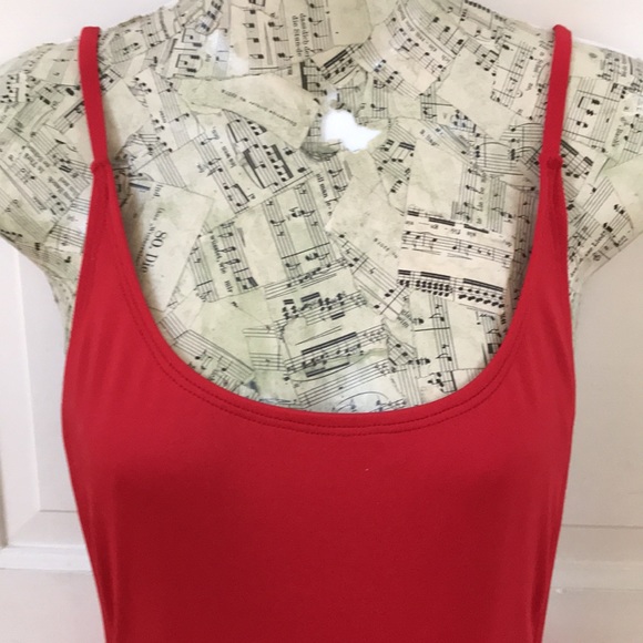 NWOT Yandy red monokini one piece swimsuit  sz Medium low cut back open sides - Picture 4 of 12